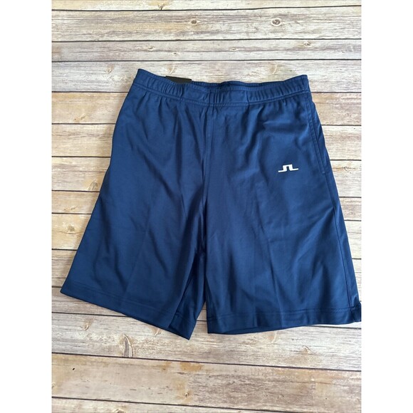 $90 NEWJ.Lindeberg Golf Logo Shorts Medium Blue GMJS11325 SH2024